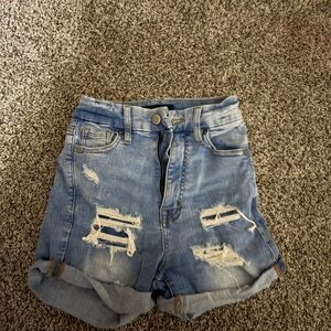 Aeropostale Light Blue Distressed Jean Shorts